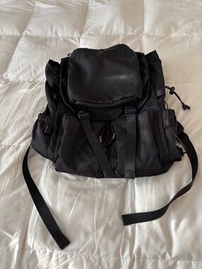Black Men's Nylon Backpack - Versatile Everyday Bag